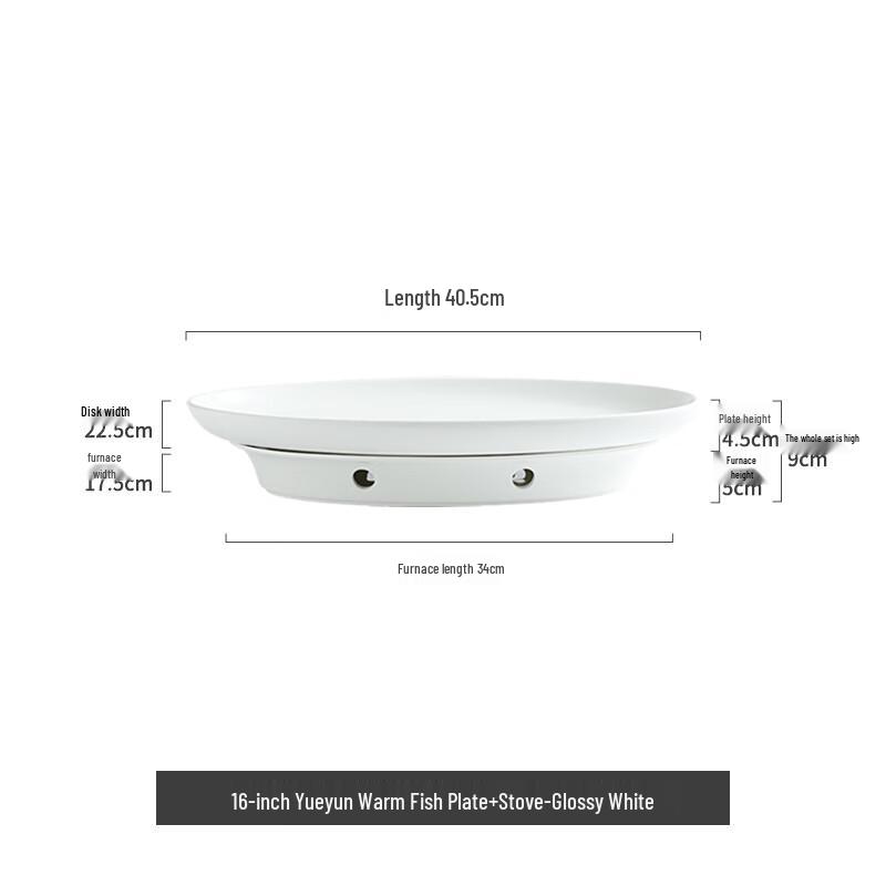 Heated Ceramic Fish Plate with Stove