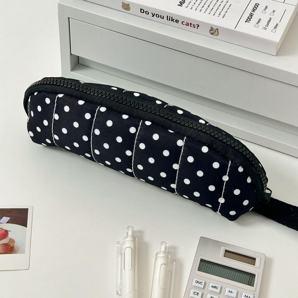 Polka Dot Design Pen Bag Portable Pencil Pouch Stationery Organizer School Supplies
