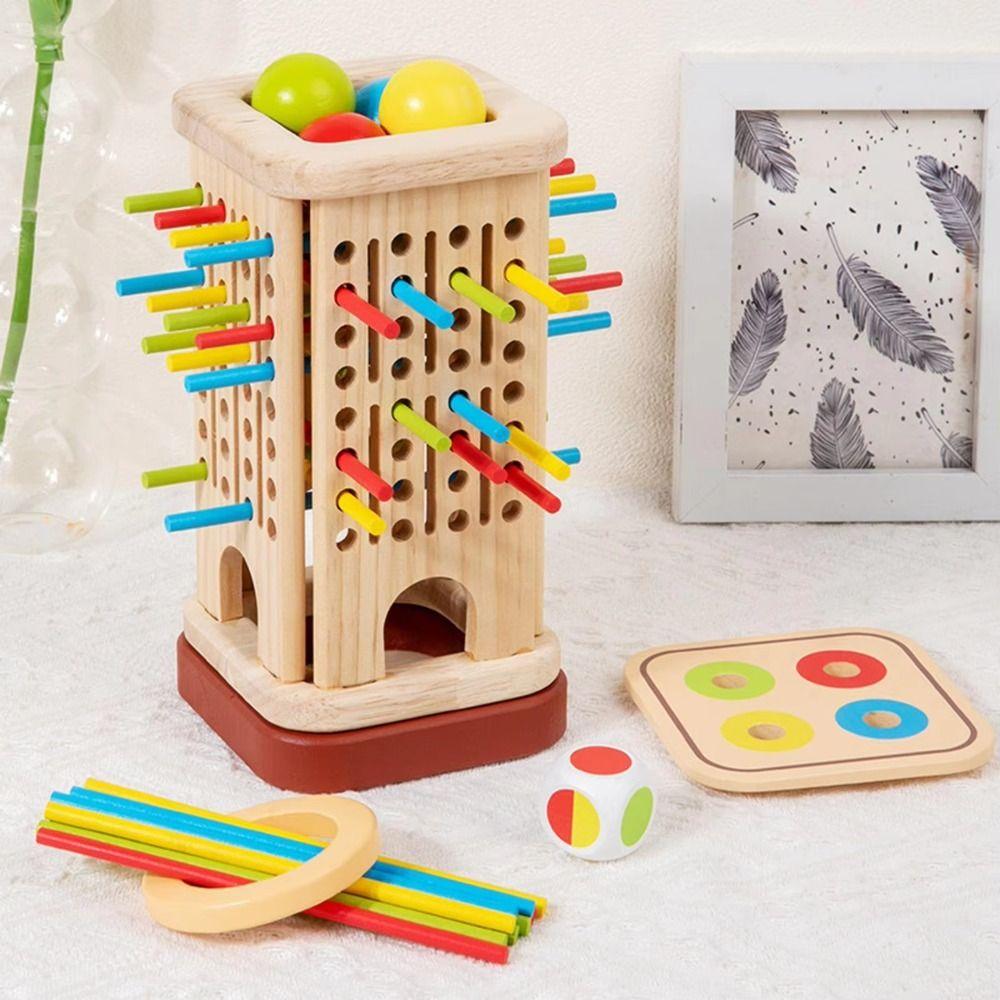 Fun Wooden Stick Board Game Wooden Stick Tower Toy Set Parent-child Interactive Toy