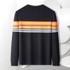 MONTAGUT Men's Striped Long-Sleeve Embroidered Sweatshirt