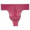 Men's Thong T-shaped Panties Rubber Seamless Spliging Concave-convex One-piece Latex Underwear