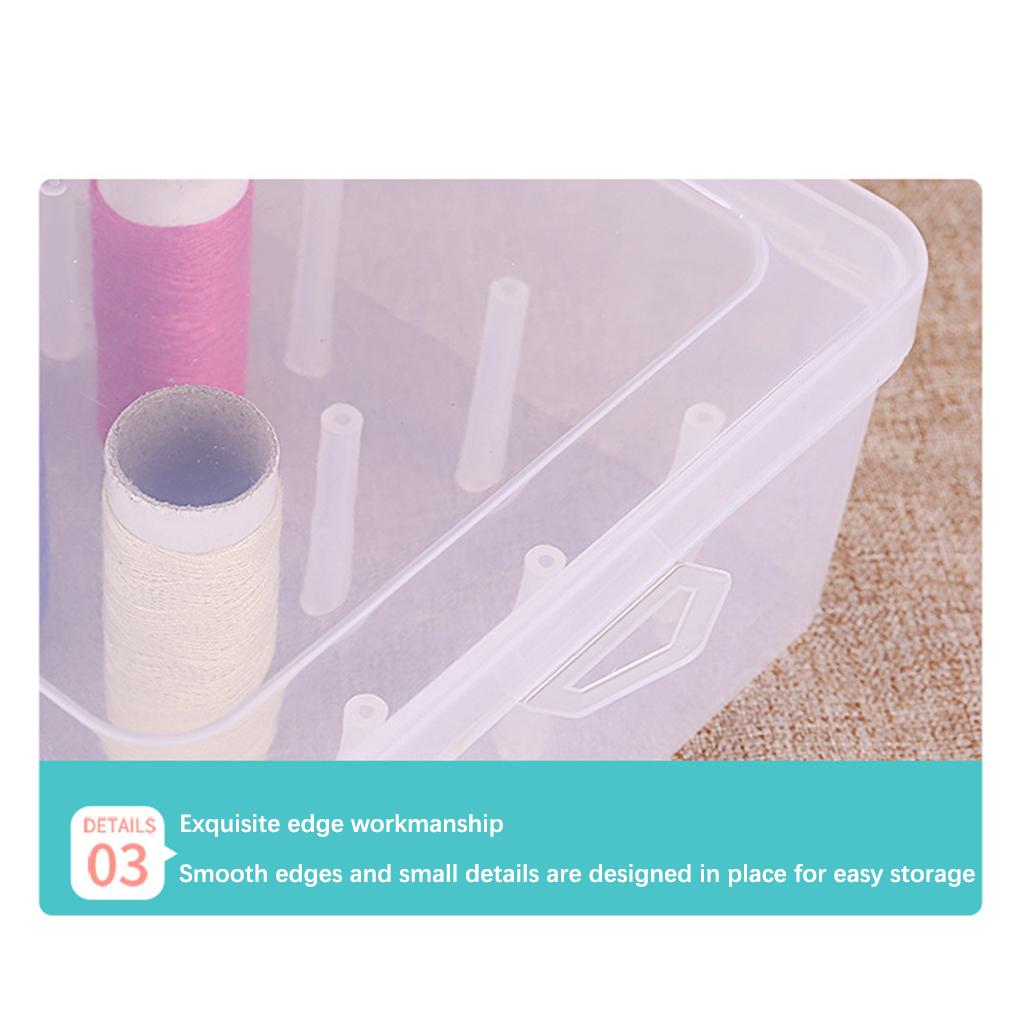 Sewing Thread Box 42 Spools Large Capacity Plastic Storage Empty Embroidery Cross-stitch Dust-proof Container Accessories