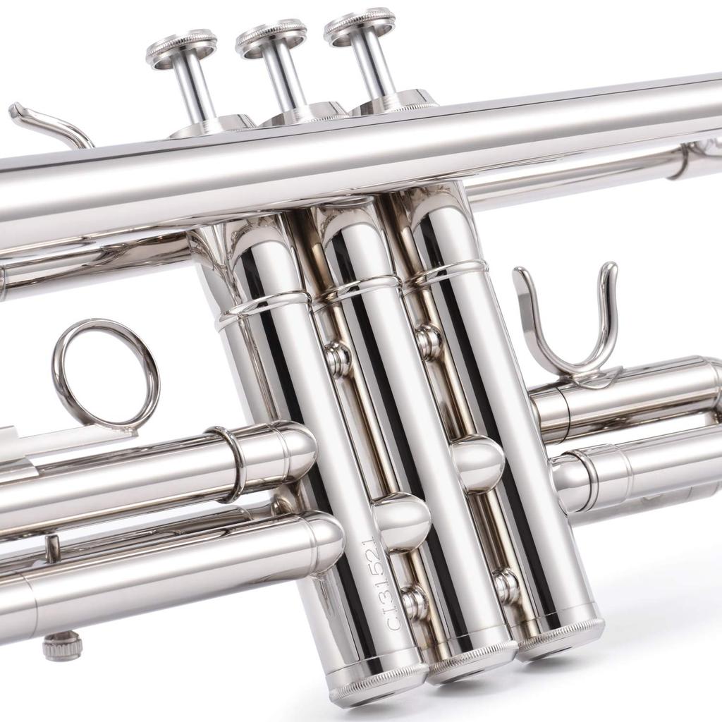 Eastar Trumpet in Bb, for Beginners, with Cleaning Accessories (Nickel Plated)