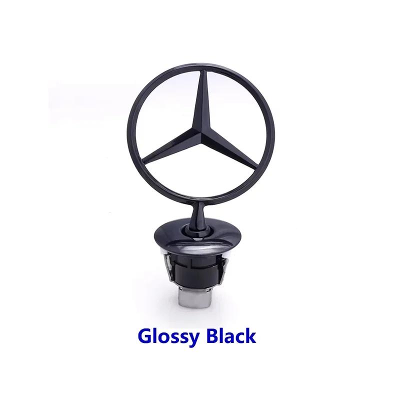 JMQAR1 44mm 3D Metal Chrome Black Car Front Hood Emblem Bonnet Logo For Mercedes Benz C E S Class W204 W212 W220 W210 W221 Accessories
