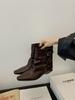 European and American sexy small square trouser boots women's square and 2025 autumn and winter fried street low-heeled sleeve short boots