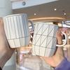 Keramiktasse mit Deckel Löffel Becher  Zuhause und Büro  Paar Trinkbecher  Ein Paar kreative Kaffeetassen für Damen