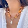 Stylish Irregular Chain Necklace for Trendy Women Featuring Starfish and Conch Charm Portable for Music Festivals