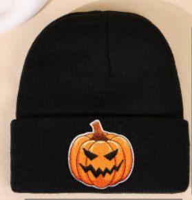 Autumn And Winter Cartoon Halloween Themed Knitted Hat Street Cute Hip Hop Pullover Warm Wool Hat тыква