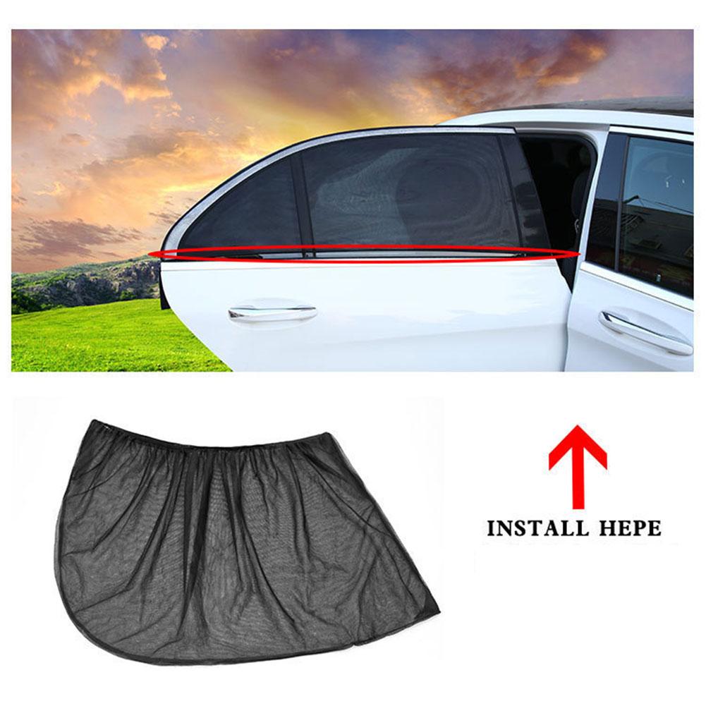 2PCS Car Window Screen Door Covers Front/Rear Side Window UV Sunshine Cover Shade Mesh Car Mosquito Net For Baby Child Camping