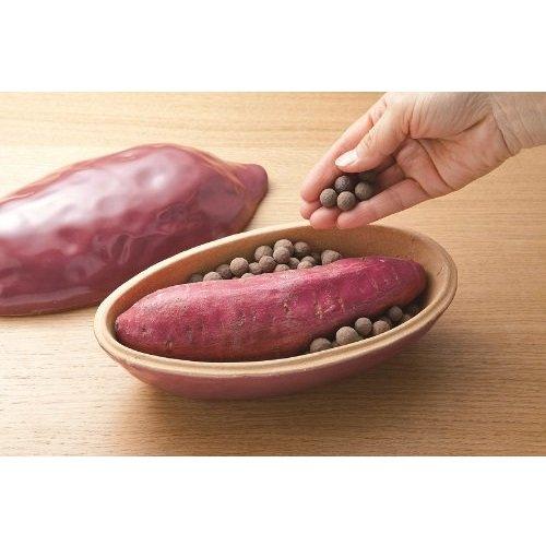 Ishigaki Sangyo Baked Sweet Potato Pot, Small, 26.5cm (W) x 12.5cm (D) x 10.5cm (H), with Heat-Generating Ceramic Balls, "Hokkori Gourmet" Baked Sweet