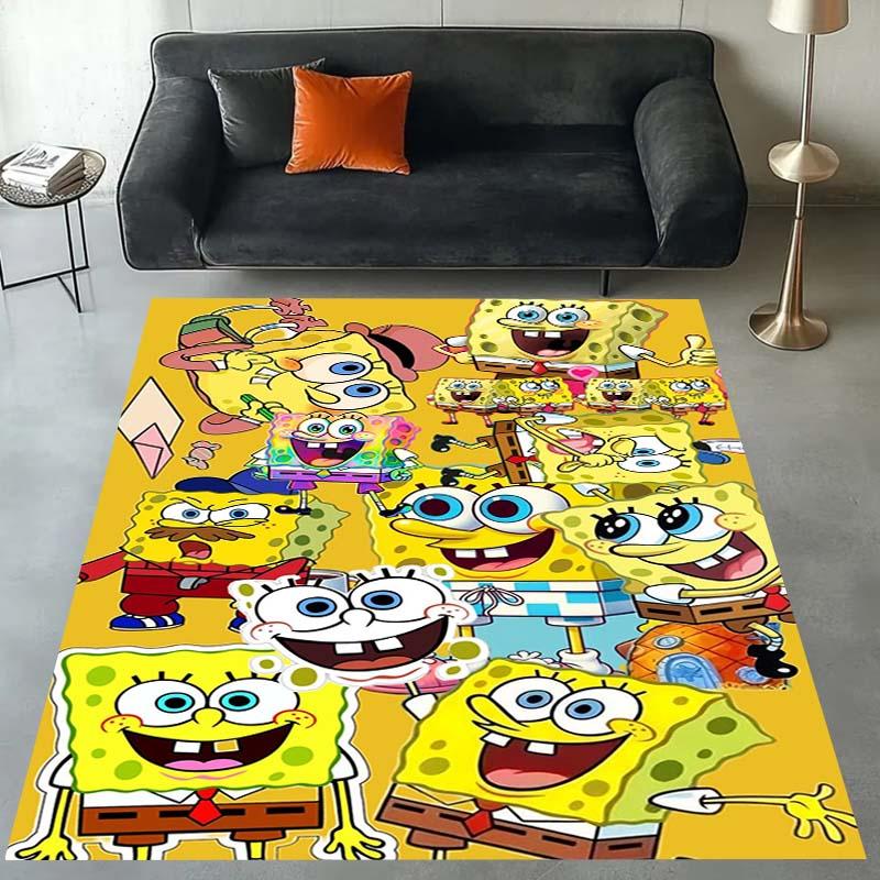 3D S-SpongeBob Patrick Star Cartoon Carpet Rug for Playroom Bedroom Living Room Sofa Home Decor,kids Area Rug Non-slip Floor Mat