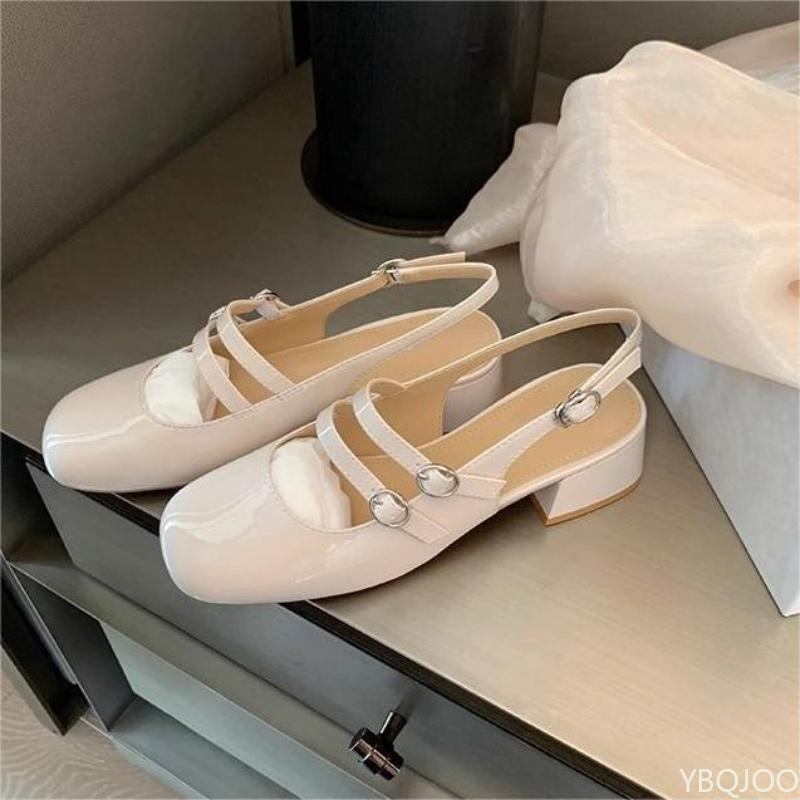 Ladies' Single Shoe Retro French Sweet Wine Red Design Sense Commuting Thick Heel Mary Zhen Fang Follow-up Shoes Zapatos Mujer