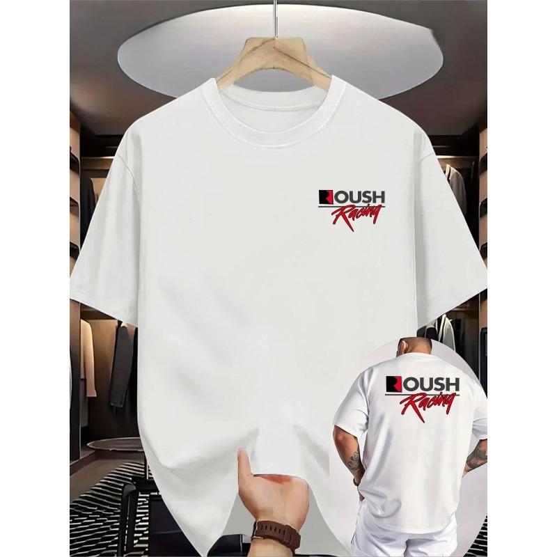 European sizes Men's Casual T shirt Threaded Round Neck Short sleeved Top Fabric Refreshing and Comfortable
