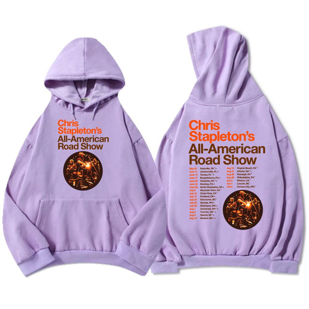 

All-American Road Show Tour 2026 Hoodies Rock Band CHRIS STAPLETON Sweatshirts Fleece Long Sleeve Casual Hooded Pullovers Print XXXL