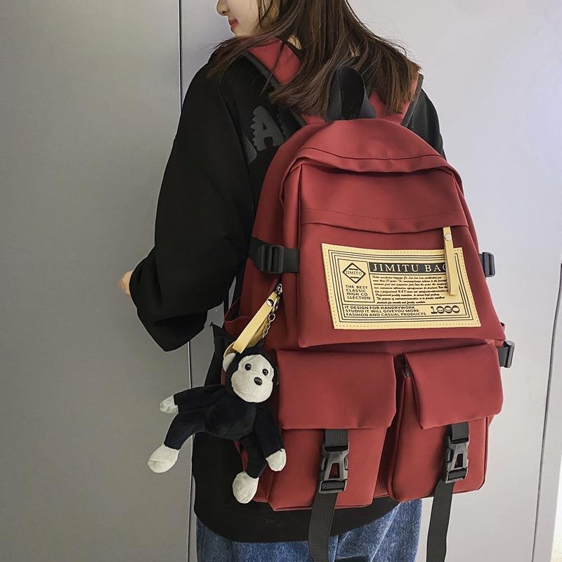 Schoolbag schoolbag female college student high school junior high school student travel waterproof backpack trendy brand male large capacity