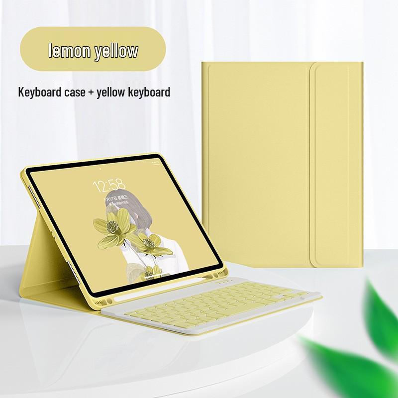 2024 iPad Air 6 Silent Bluetooth Keyboard Case with Pen Slot for 11-Inch Tablet