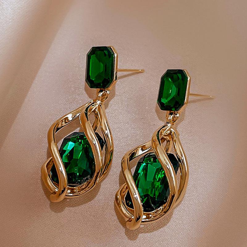 

Серьги-подвески геометрической формы с бриллиантами Серебряная игла в стиле европейских и американских инфлюенсеров для женщин