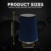 Blue 4" Inlet Truck Air Filter Dry Flow Clamp-On Round Cone Air Intake Kit EOA