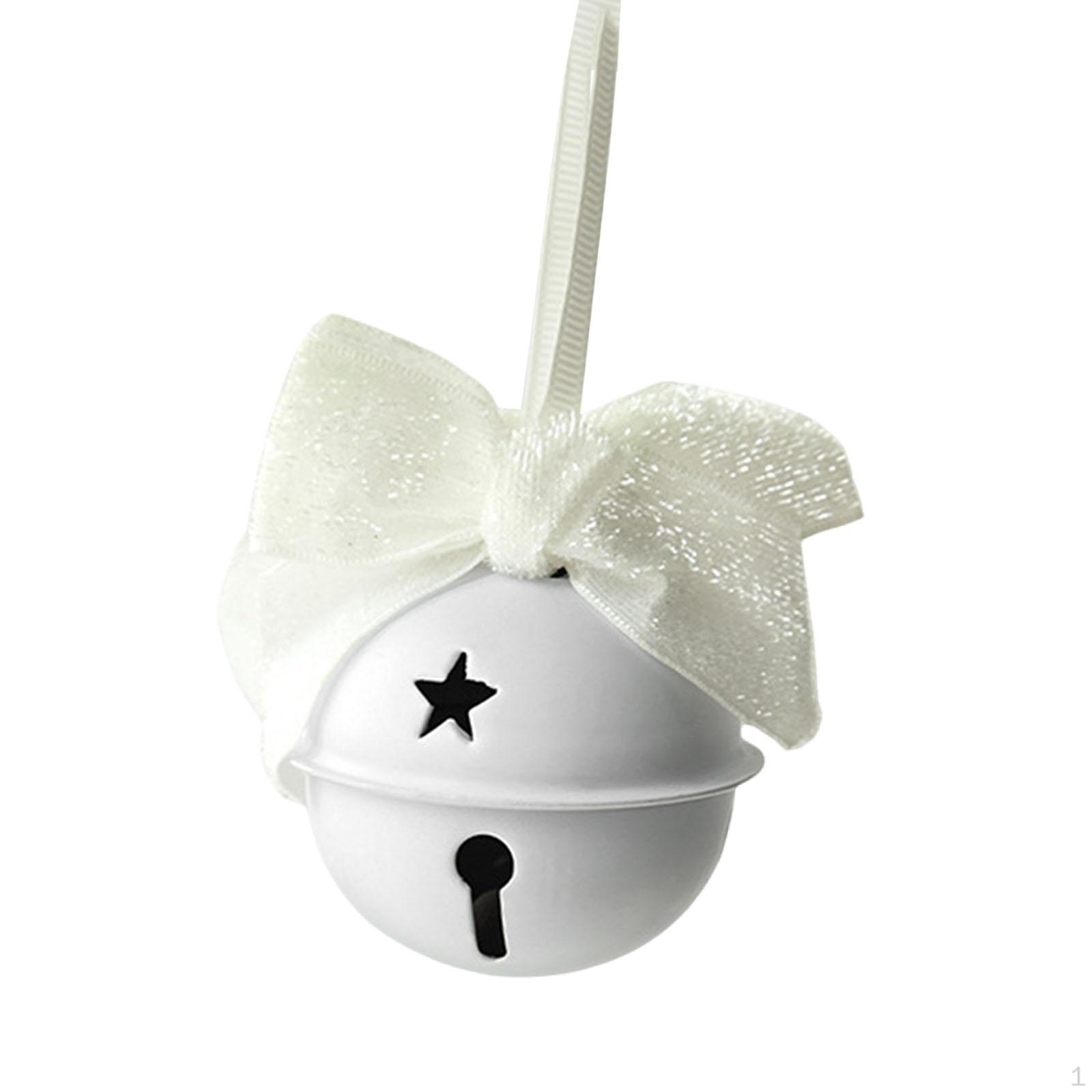 

Bell Hanging Pendant Christmas Decoration Gifts Decorative with Star Ornament Ribbon for Living білий