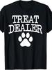 Dog Treat Dealer Funny Humor Dog Owner Dog Treats Dog Lover T-Shirt Retro Casual Short-Sleeved T-Shirt with Round Neck A