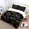 Colorful Neon Game Controller Print Bedding Set for Kids Luxury Gift 3pc Digital Print Comforter Set Soft Comfortable Breathable