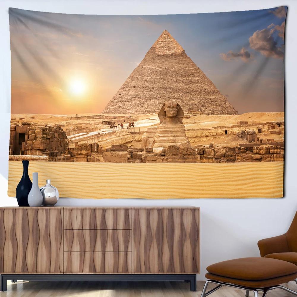 Sacred Pyramid Tapestry Egypt Travel Star Art Tapestry Wall Hanging Living Room Tapestry Family Dormitory Home Decoration