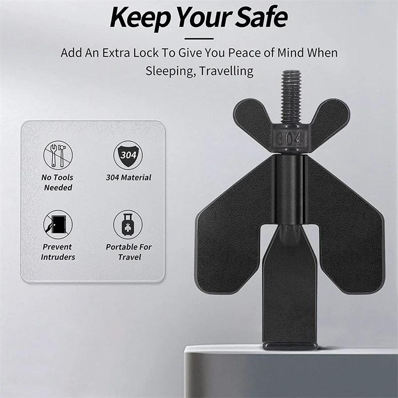 Portable Door Lock – Travel Hotel Anti-Theft Door Lock, Privacy Door Lock for All Types of Doors, Household Anti-Theft Door Stop