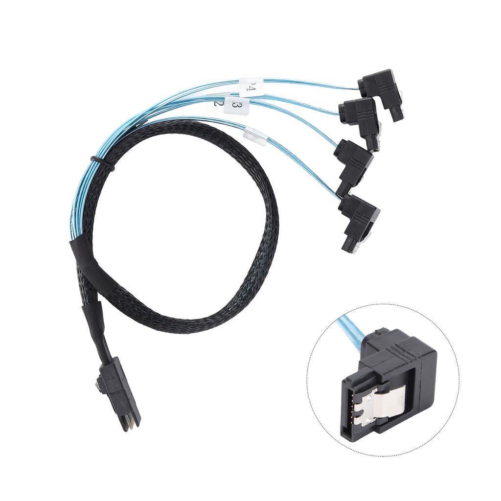 Mini SAS 36PIN Cable Plastic Durable 12Gbps High Speed Stable Performance Mini SAS To 4 SATA Cable