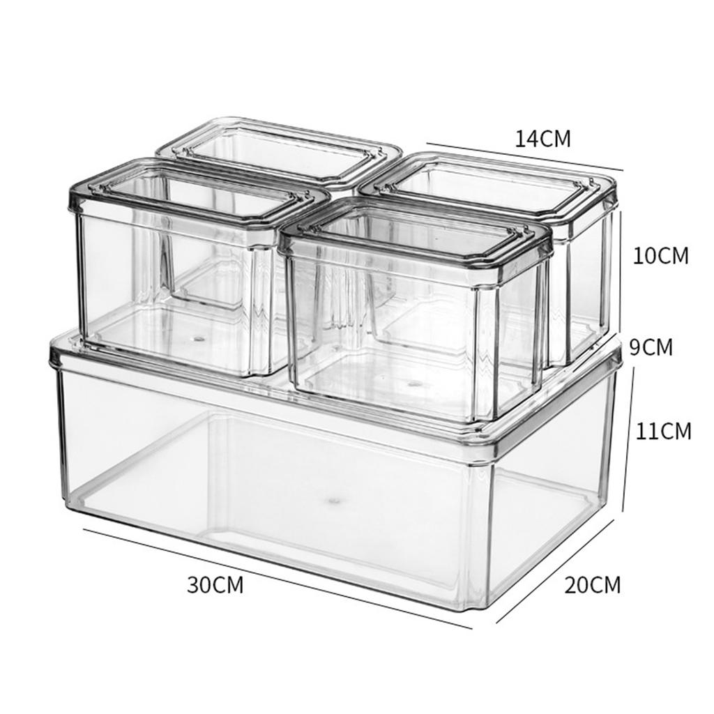 Trainsparent Food Storage Box Rectangular Snack Organizer Fresh Keeping Fridge Container Bin