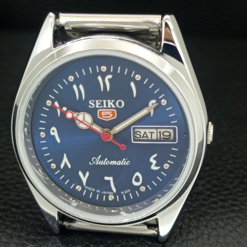 JAPAN VINTAGE REFURBISHED SEIKO 5 AUTOMATIC 6309A MENS BLUE DIAL WATCH A442450-1