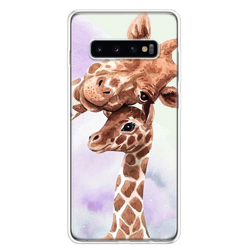 Cute Cartoon Giraffe Animal Cover Phone Case For Samsung Galaxy A51 A71 A50 A70 A40 A30 A20E A10 A41 A31 A21S A11 A01 A6 A8 + A7