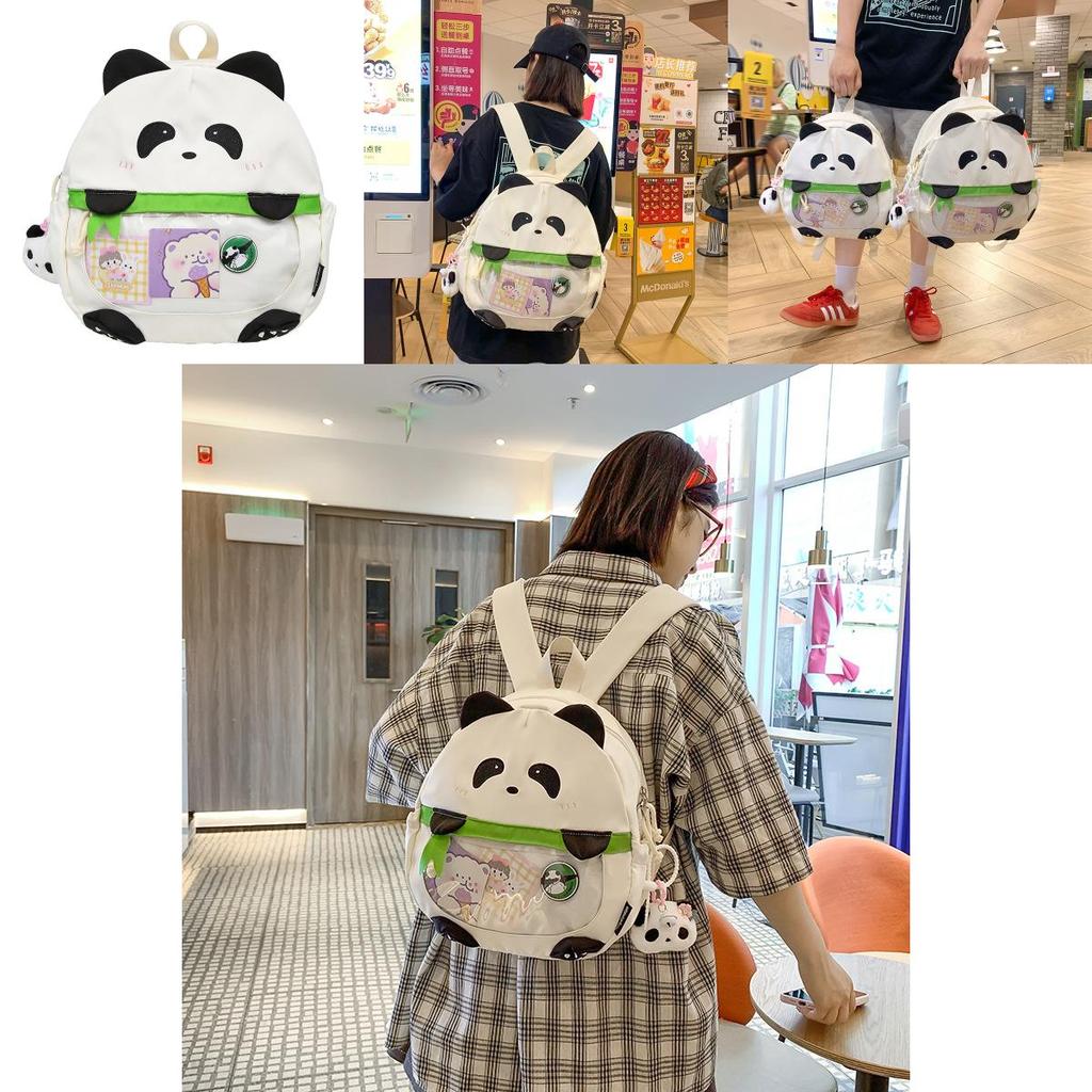 Panda Plush Backpack For Kids Pvc Large Capacity Child Girl School Bag With Comfort Straps