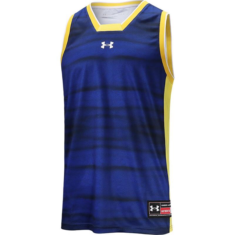 Under Armour Color Block Logo Print Basketball Knit Vest Men Tops Royal-Blue 22500103-400