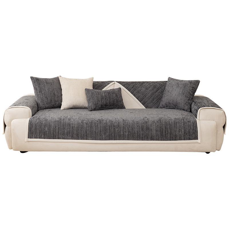 Chenille Sofa Cushion Non-Slip Cushion Four Seasons Universal Living Room Straight Row Sofa Cover Cloth Backrest Towel Anti-Scratching