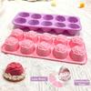 New 10-Cavity Rose Silicone Mold 3D Nonstick Baking Cake Molds DIY Reusable Pudding Mould Pastry Making