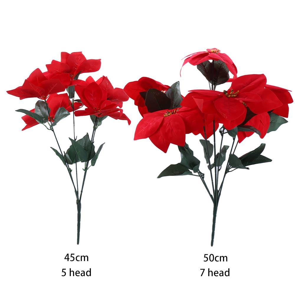 Flowers Poinsettia Bushes Simulation bouquet Xmas Decor Christmas Decoration Christmas Bouquets