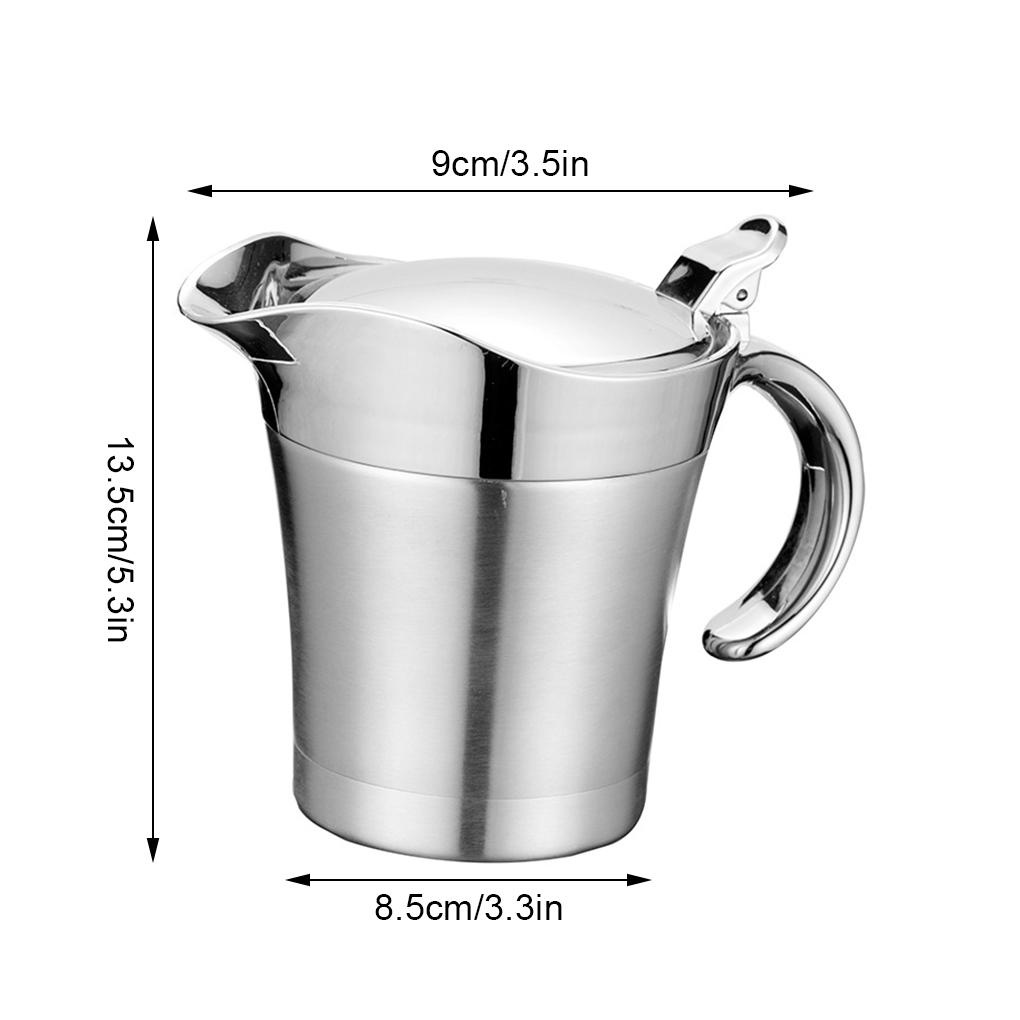 Doppelwandige thermische Edelstahl-Sauciere mit Deckel Serviersoße Edelstahl-Saucenkännchen