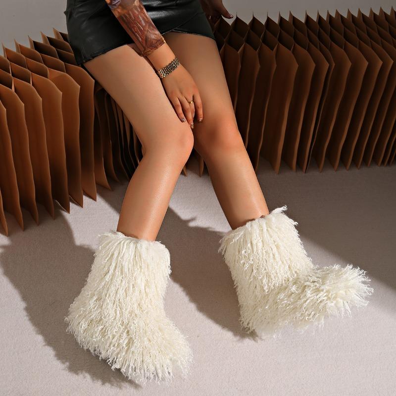 Fashion 2025 High-quality Hot-selling Fashion Winter Fashion Boots Women's Ankle High Snow Boots Artificial Boots Style Round Toe