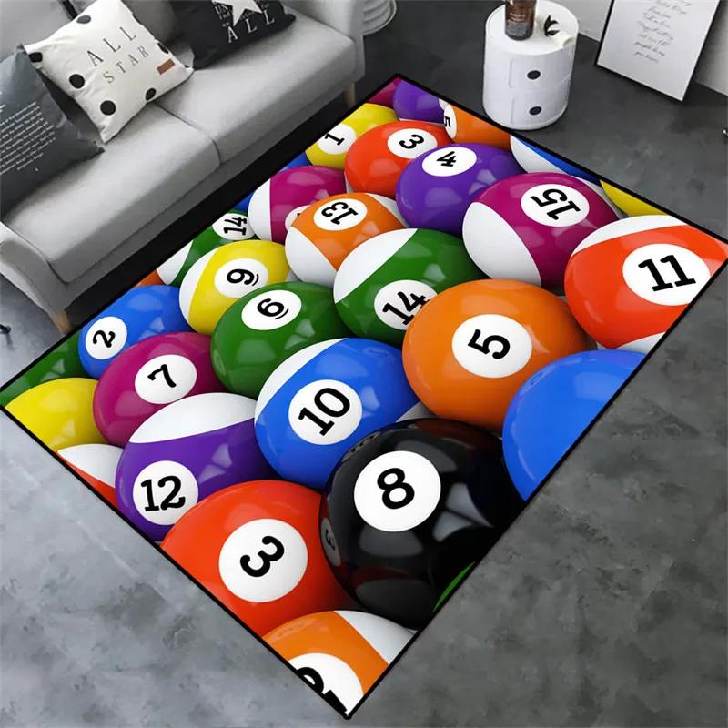 3D Bunter Snooker Billard Teppich Ball Sportbereich Teppich Für Wohn- Esszimmer Schlafzimmer Dekor Fußmatte Badezimmer Rutschfeste Teppiche