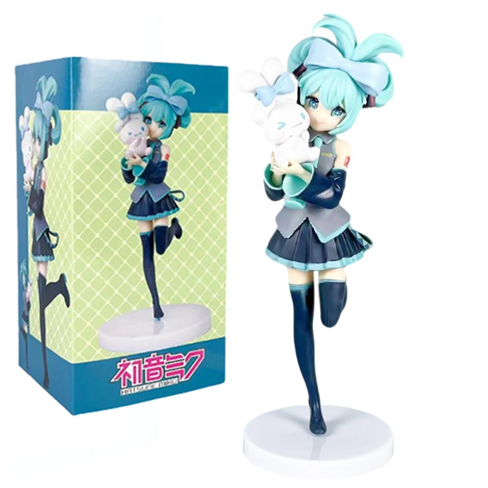 17CM Anime Hatsune Miku X Cinnamoroll Figure Anime Peripheral Collectible Models Decorative Decorations Children Kawaii Gift