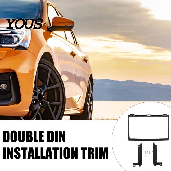 ABS Plastic Dash Mount 9 Inch Radio Kit for Toyota 2009 Prado 120, Car Stereo Installation Double Din Trim Fascia Panel with Mounting Brackets Screws,