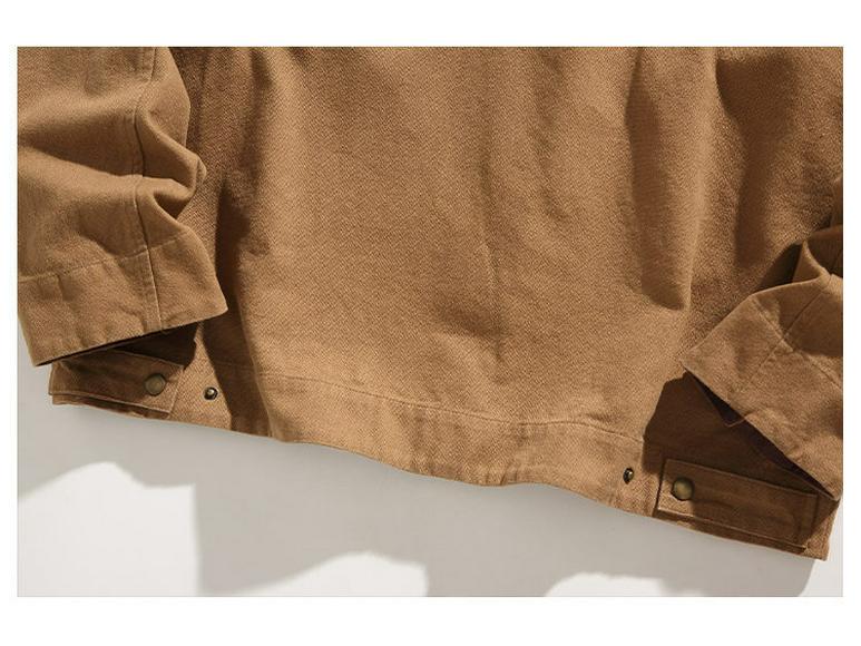 2024 Autumn Men's Casual Japanese Style Color Block Multi-Pocket Workwear Jacket