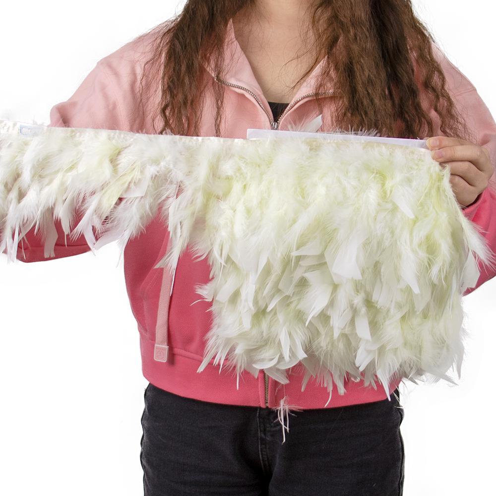Multicolor Natural Turkey Feather Trim Ribbon 4-6 Inches Fluffy White Marabou Feathers Trims Lace for Party Skirt Clothing Decor