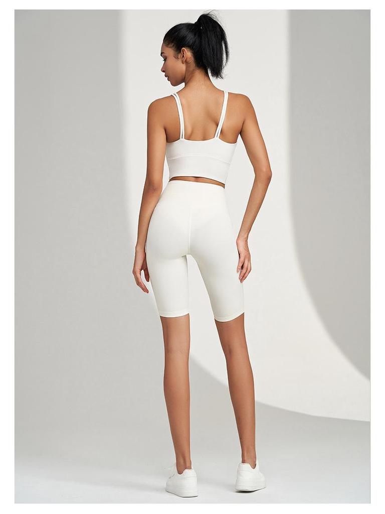 European-American Double Strap Yoga Camisole Bra with Fixed Cups