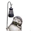 Garden Statue with Solar Light Hedgehog Figurine Lantern Lamp Night Patio Resin Animal