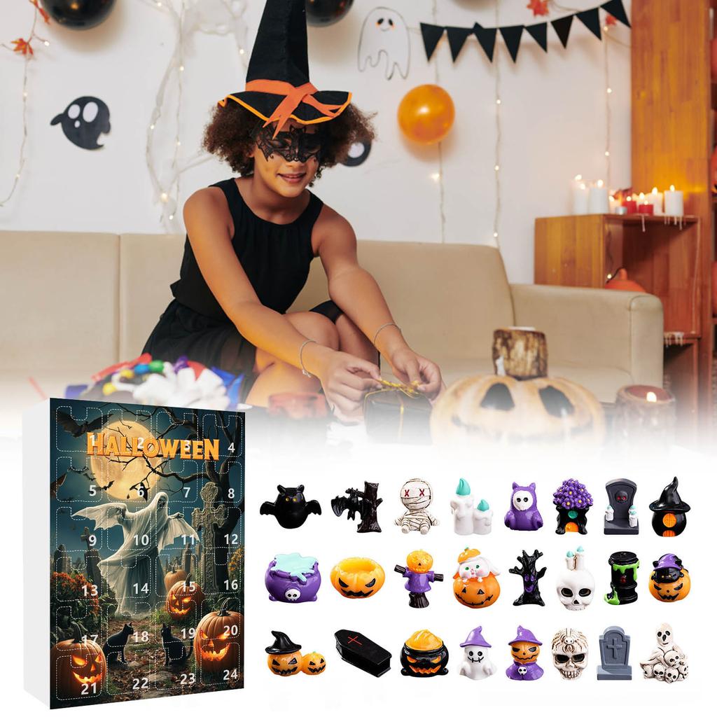 Advent 24-Day Countdown CalendarHalloween Countdown 24-Day Resin Ornament Series Calendar