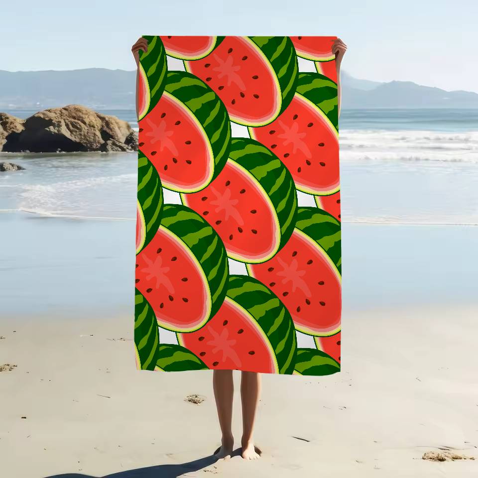 Fruit Watermelon Pattern Print Beach Towel Colorful Bath Towels Microfiber Quick Dry Sand Free Beach Yoga Spa Gym Pool