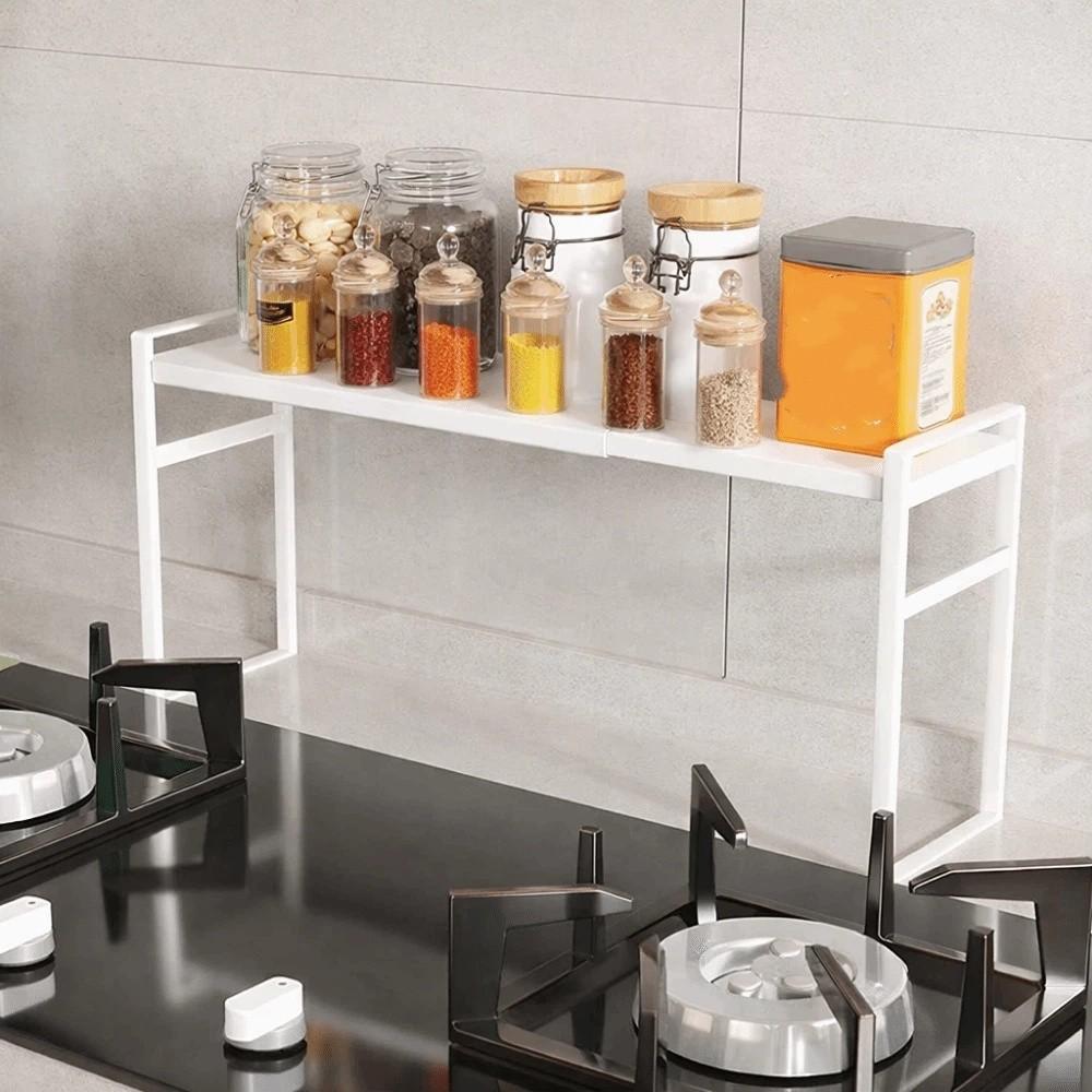 Double-Layer Expandable Cabinet Shelf Large Capacity Narrow Spice Rack  for Kitchen