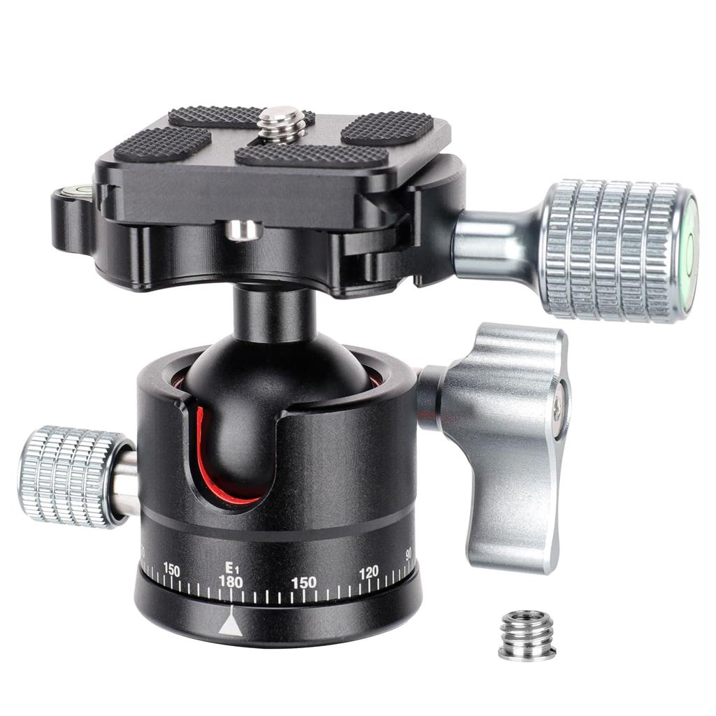 Koolehaoda Ball Low Center of lbs Load 28mm Ball Head CNC Aluminum Alloy with and for Video and Monopods E-1 Head, Gravity, 360° Rotation, 22.5 (10