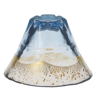 Toyo Sasaki Glass Japońskie szkło na Fujimi Sakura Sake Cup Indigo Gold Leaf 80ml Wyprodukowano w Japonii Szkło Sake Fuji Glass Cup Prezent Prezent Szacunek